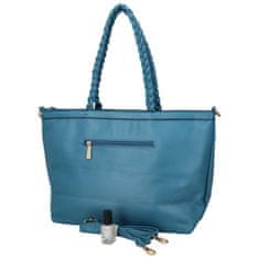 Coveri WORLD Dámská koženková kabelka přes rameno se stylovými záhyby Mila, modrá