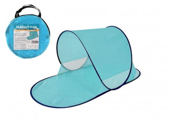 Teddies Stan plážový s UV filtrem samorozkládací polyester/kov ovál modrý v látkové tašce