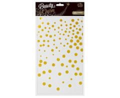 Párty ubrus foliový zlaté puntíky - bílý - 137x183 cm