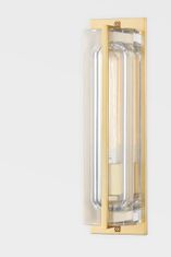 HUDSON VALLEY HUDSON VALLEY nástěnné svítidlo HAWKINS ocel/sklo staromosaz/čirá E27 1x40W 1731-AGB-CE