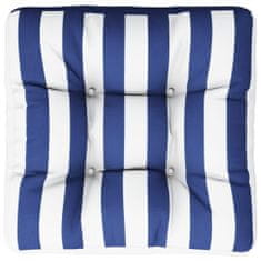 Vidaxl Poduška na palety modré a bílé pruhy 60 x 60 x 12 cm textil