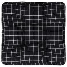 Greatstore Poduška na palety černá károvaná 50 x 50 x 12 cm textil