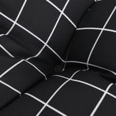Greatstore Poduška na palety černá károvaná 70 x 70 x 12 cm textil