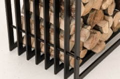 Sortland Stojan na dřevo ke krbu Irving - černý | 150x50x40 cm