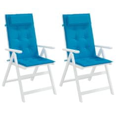 Vidaxl Podušky na židli vysoké opěradlo 2 ks světle modré látka oxford