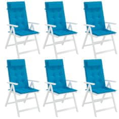Vidaxl Podušky na židli vysoké opěradlo 6 ks světle modré látka oxford
