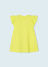 MAYORAL žluté šaty s volánky a aplikací Velikost: 5/110