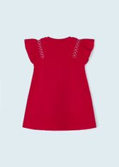 MAYORAL červené šaty s volánky a aplikací Velikost: 5/110