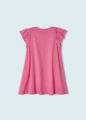 MAYORAL růžové šaty s volánky a kabelkou Velikost: 4/104cm