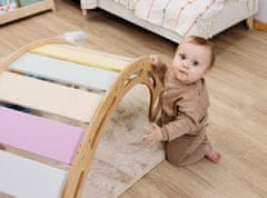 iMex Toys Montessori dřevěná houpačka pastelová 85cm