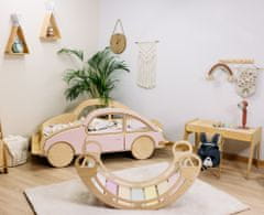 iMex Toys Montessori dřevěná houpačka pastelová 85cm