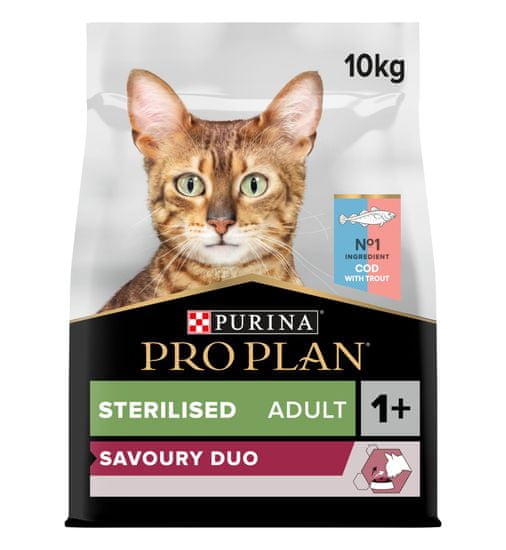 Purina Pro Plan CAT STERILISED SAVOURY DUO treska-pstruh 10 kg