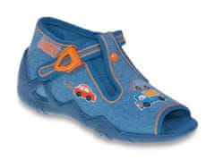 Befado chlapecké sandálky SNAKE 217P083 středně modré, autíčka, velikost 18