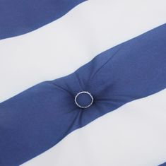 Vidaxl Podušky na židli vysoké opěradlo 2 ks modré a bílé pruhy textil