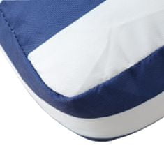 Vidaxl Poduška na palety modré a bílé pruhy 70 x 40 x 12 cm textil