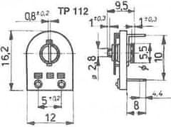 HADEX 220R - TP012, trimr cermetový ležatý RM5x10mm