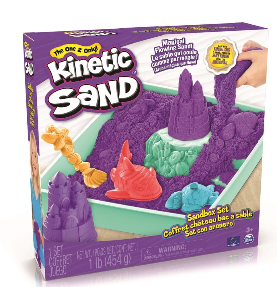 Levně Kinetic Sand Krabice tekutého písku s podložkou fialová