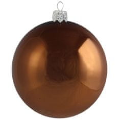 Decor By Glassor Skleněná vánoční koule hnědá (Velikost: 6)