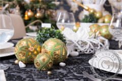 Decor By Glassor Vánoční koule zeleno - zlatá (Velikost: 6)