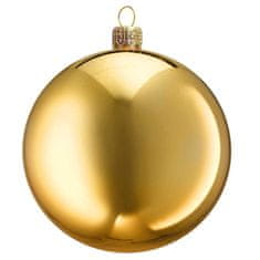 Decor By Glassor Skleněná vánoční koule zlatá lesk (Velikost: 8)