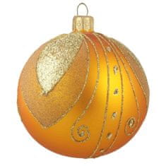 Decor By Glassor Vánoční baňka zlatá dekor (Velikost: 6)