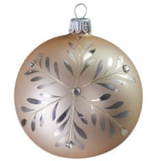 Decor By Glassor Skleněná vánoční baňka krémová (Velikost: 8)