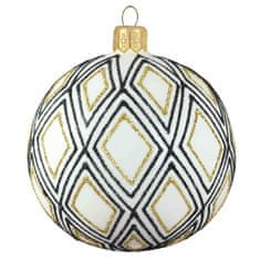 Decor By Glassor Skleněná vánoční koule dekor kosočtverce (Velikost: 6)