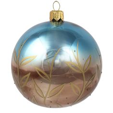 Decor By Glassor Vánoční koule hnědo-modrá (Velikost: 10)