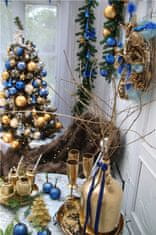 Decor By Glassor Vánoční koule modrá se sluncem