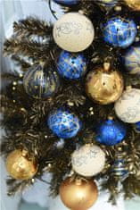 Decor By Glassor Vánoční koule modrá zlatý dekor