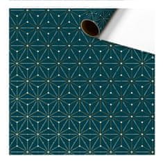 Decor By Glassor Balicí papír petrolejový s geometrickými vločkami