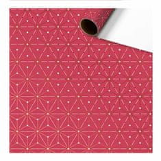 Decor By Glassor Balicí papír červený s geometrickými vločkami
