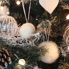 Decor By Glassor Vánoční dekorace plstěná koule bílá z chráněné dílny (Velikost: 4)