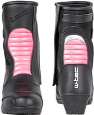 W-TEC Dámské kožené moto boty Beckie (Velikost: 37, Barva: černo-růžová)