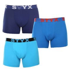 Styx 3PACK pánské boxerky sportovní guma nadrozměr modré (3R96879) - velikost 5XL