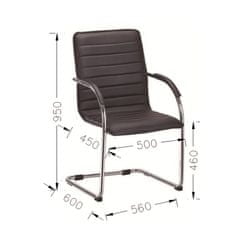 Dalenor Konferenční židle Sky (SET 4 ks), syntetická kůže, hnědá