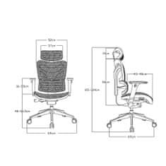 Dalenor Ergonomická kancelářská židle Tech Max, síťovina, černá