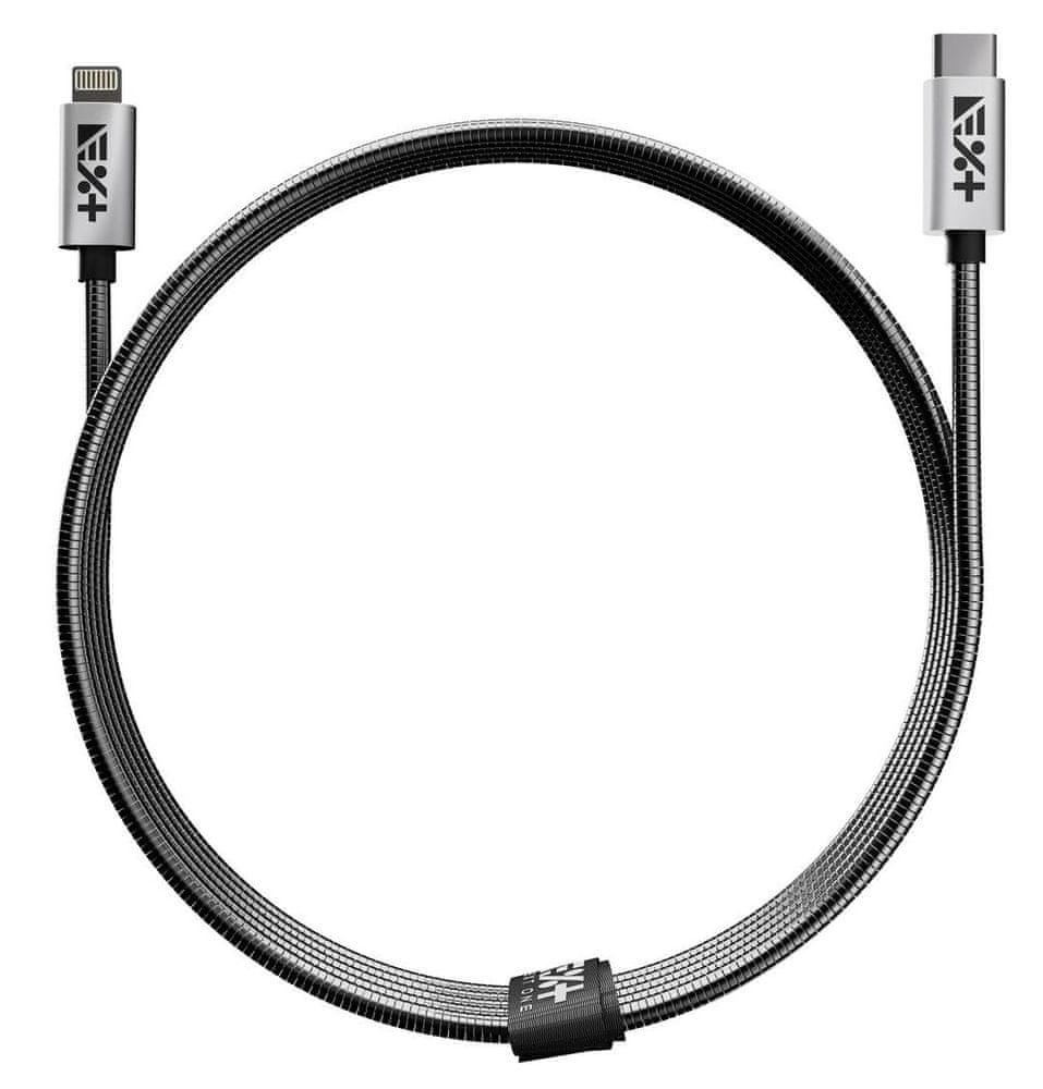 Levně Next One USB-C to Lightning Metallic Cable 1.2m - Silver, LGHT-USBC-MET-SL