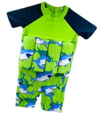EXCELLENT Dětské plavky s plováky zelené vel. 110 - Žraločci