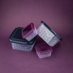 BRANQ Sada dóz na potraviny Ori purple 4ks - čtvercová