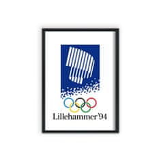 Vintage Posteria Retro plakát Zimní olympijské hry Lillehammer A4 - 21x29,7 cm