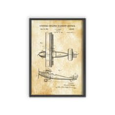 Vintage Posteria Dekorativní plakát Tažené pilot letadla A4 - 21x29,7 cm