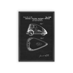Vintage Posteria Dekorativní plakát Patent na tříkolovém vozidle A2 - 42x59,4 cm