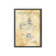 Vintage Posteria Dekorativní plakát Patent Wieschel traktor A2 - 42x59,4 cm