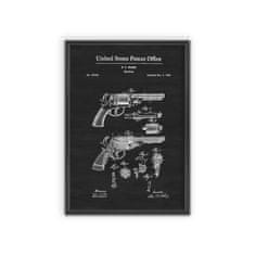 Vintage Posteria Dekorativní plakát Pistole patentová střelná zbraň starr A3 - 29,7x42 cm