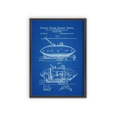 Vintage Posteria Dekorativní plakát US patent na ponorku A1 - 59,4x84,1 cm