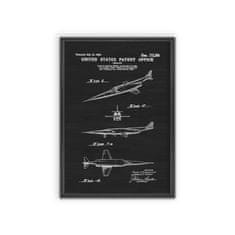 Dekorativní plakát Douglas X- patent vinobraní letadlo USA A3 - 29,7x42 cm