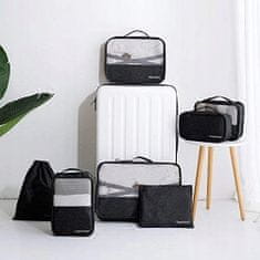 INNA Cestovní organizéry do kufru, tašky, skříně 7 kusů Organizér Trip Story 43 x 28 x 8 cm černý