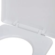 Vidaxl Bílé WC sedátko s pomalým sklápěním čtvercové