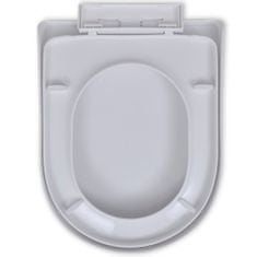 Vidaxl Bílé WC sedátko s pomalým sklápěním čtvercové